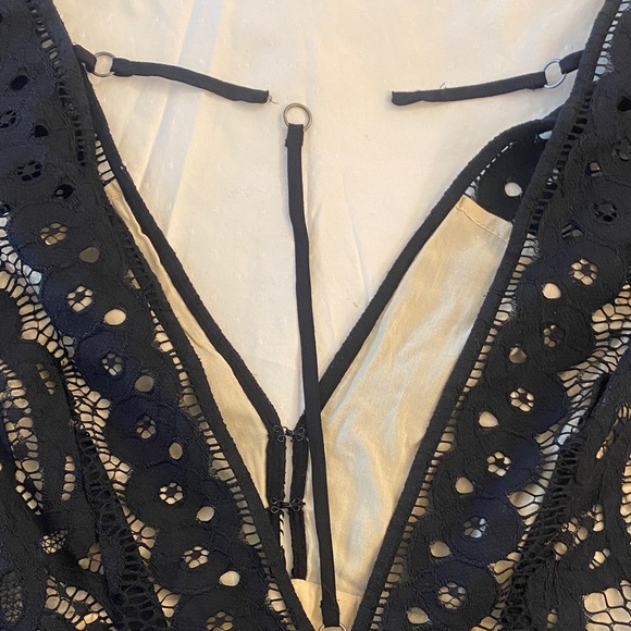 Free People Elegant Black Lace Dress - Picture 3 of 4